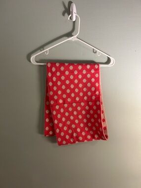 Old Navy Pink Polka Dot Knit Scarf with Cream Base